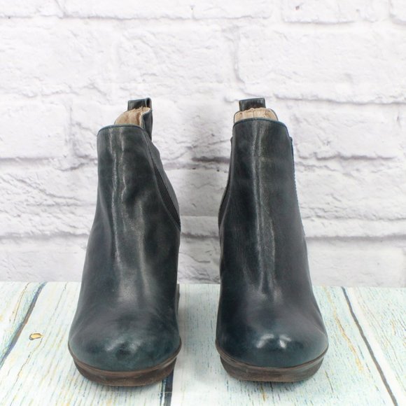 Eric Michael Web Shoemakers Blue Leather Slip On Chelsea Boots Size 8 - 8.5 - Picture 4 of 9